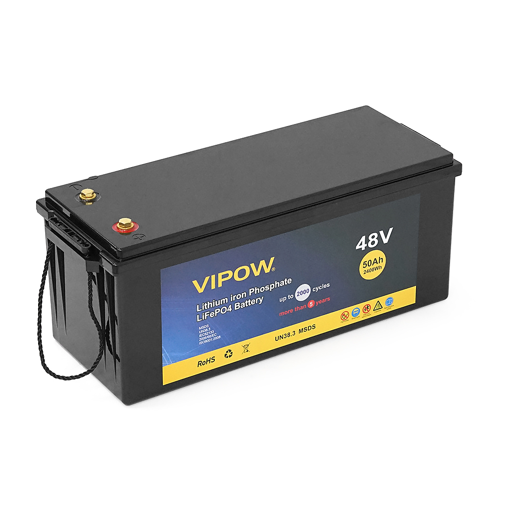 Vipow 51,2 В 50 А·год — акумуляторна батарея LiFePO4 2,56 кВт·год — фото 1 из 3