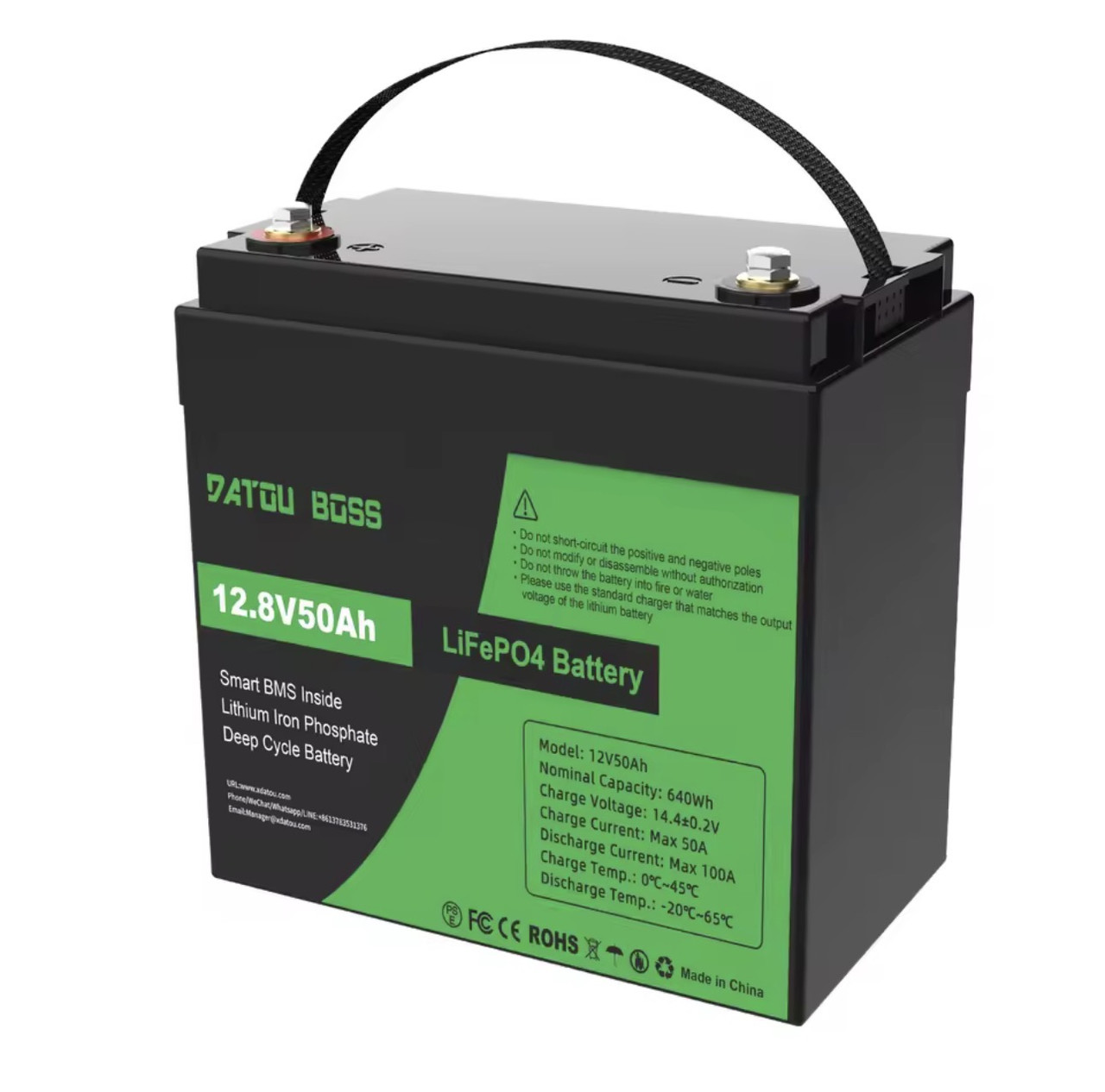 Акумулятор LiFePO4 DATOUBOSS 12V 50Ah для інверторів та ДБЖ