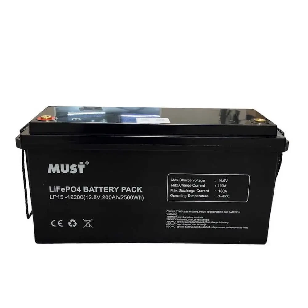 Акумулятор MUST LiFePO4 LP1500-12200 12V 200Ah для систем резервного живлення — фото 1 из 2