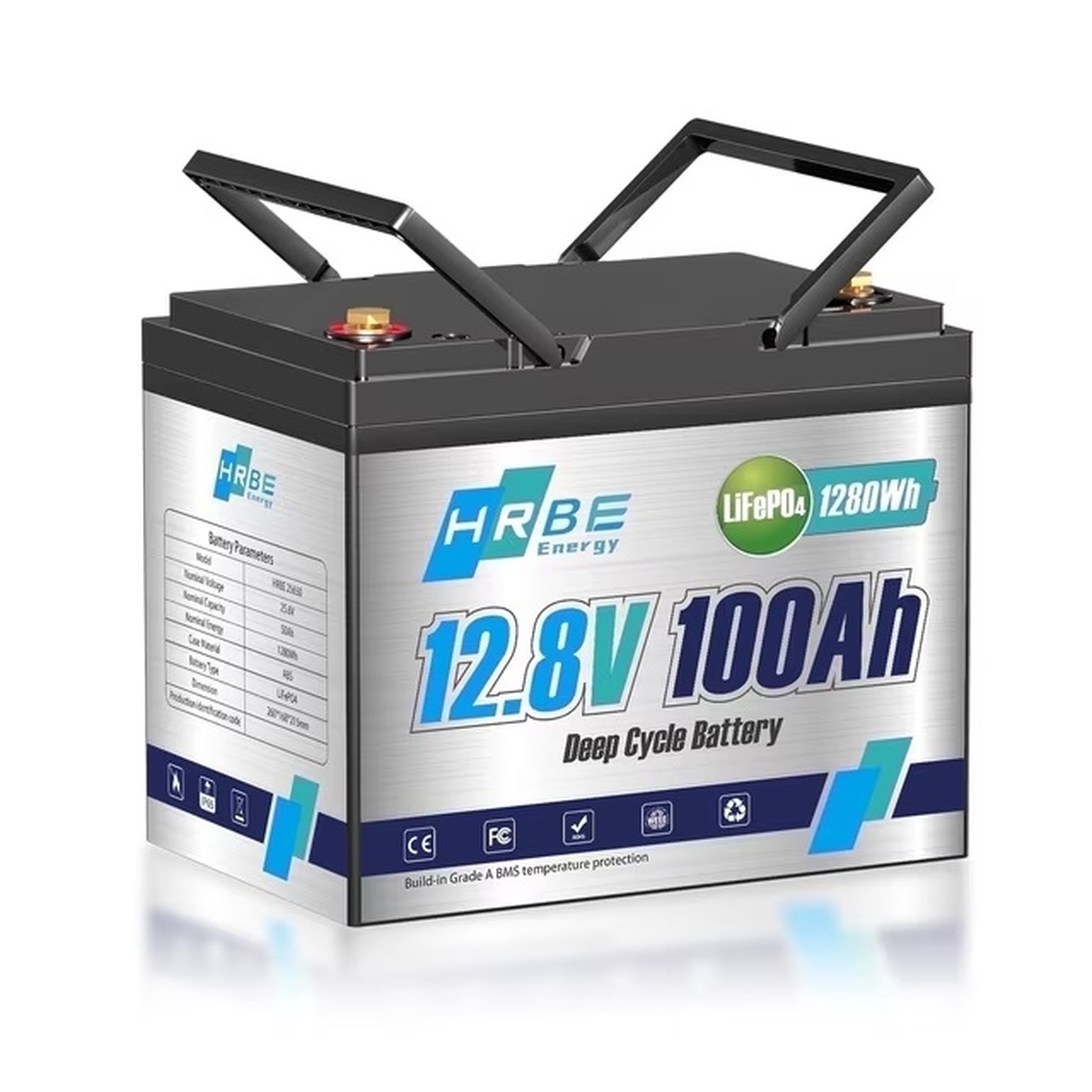 Аккумулятор LiFePO4 HRBEEnergy 12V/100AH 1280 Вт·ч — фото 1 из 4