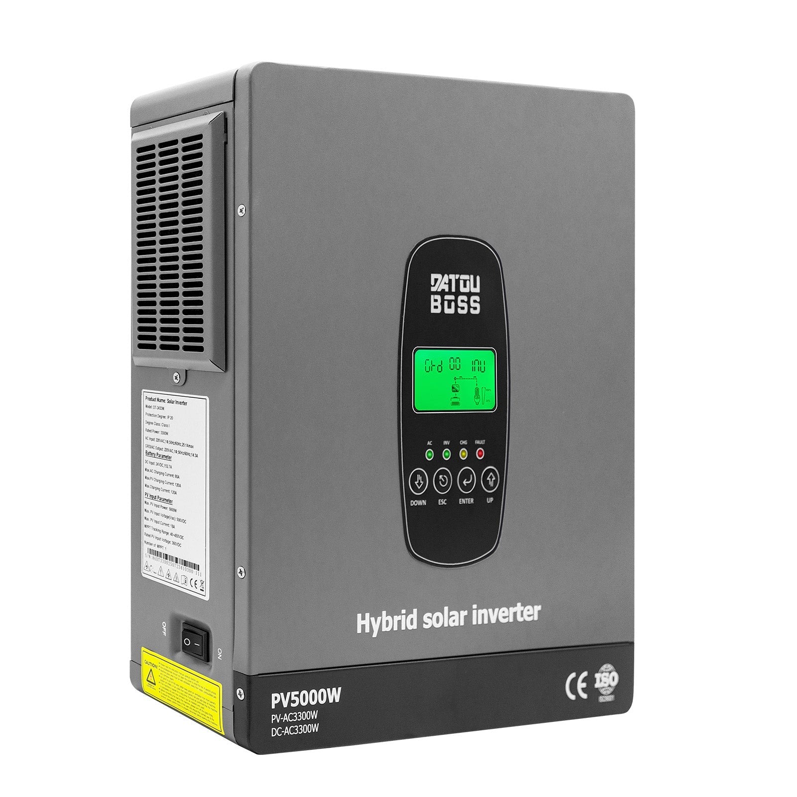 Гібридний інвертор DATOUBOSS 24V 3300W для резервного живлення