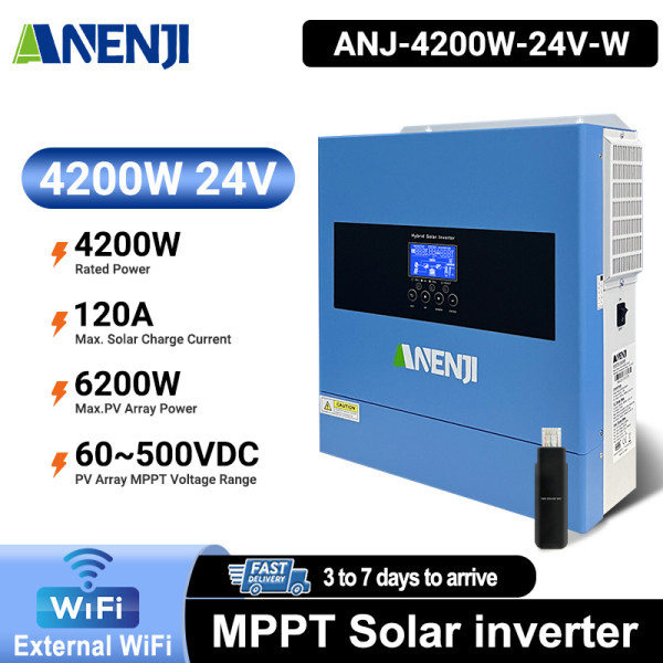 Гібридний інвертор ANENJI ANJ-4200W-24V-WIFI для сонячних систем — фото 1 из 4