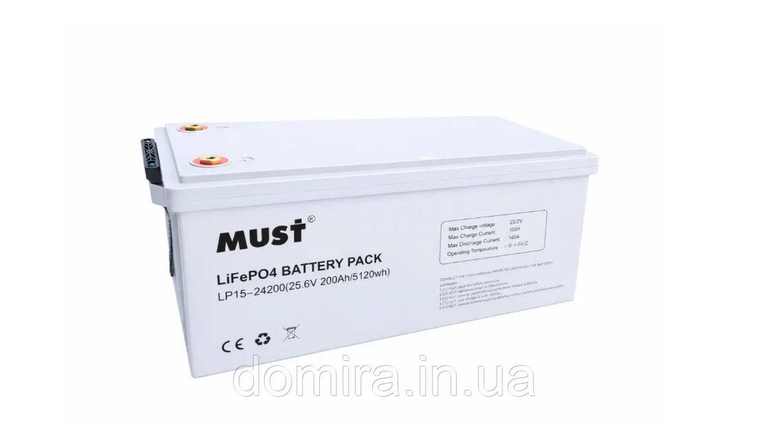 Акумулятор LiFePO4 MUST LP1500-24200 24V 200Ah