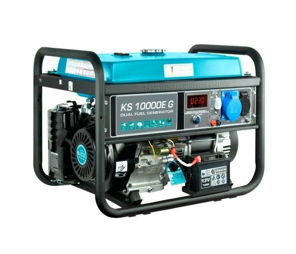Konner&Sohnen KS 10000E G - газобензиновый (бензин/газ) генератор 7,5 кВт — фото 1 из 4