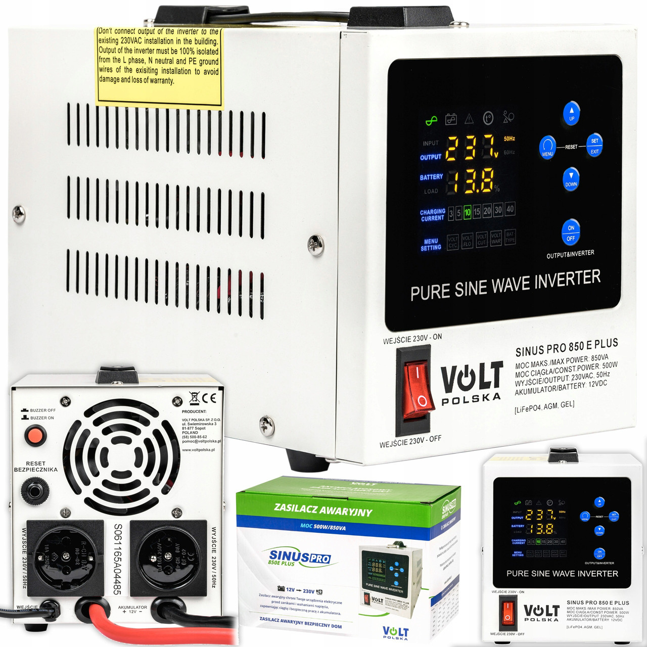 Джерело безперебійного живлення Volt Polska Sinus PRO 850 E Plus 500W — фото 1 из 4